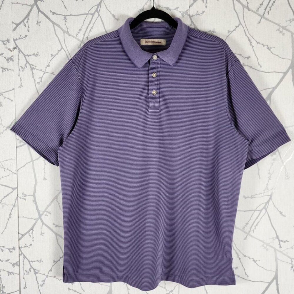 Tommy Bahama Purple Modal Blend Ribbed Polo Shirt